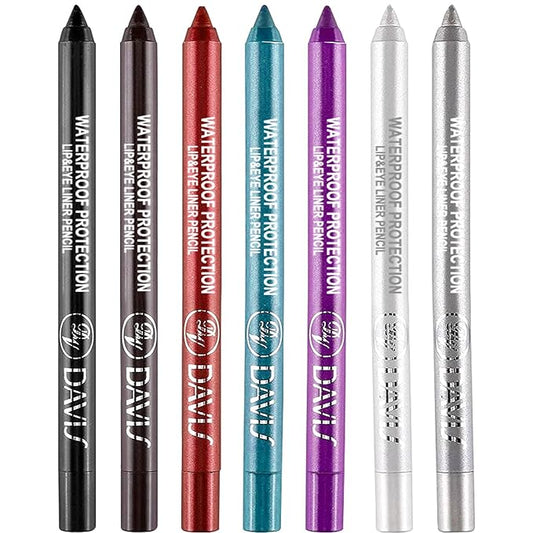 7 Colorful Eyeliner Pen Set, Eye Shadow Pencil, Pearl Eyeliner Kit Metallic Glitter Eye liner Pencil for Women Eye&Lip Liner Professional Eye Makeup Set Colorful Eye Color (7PCS A)