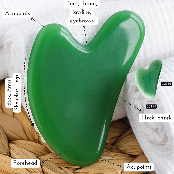Padime 2 pcs | Scalp Massager Comb + Jade Gua Sha Scraping, Multifunctional Handheld Anti Stress, Massage Tool for Face and Body Treatment, Scalp Stimulator Jade Comb, Green Aventurine Gua Sha Gift