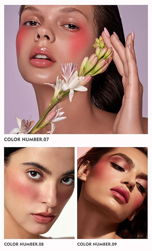 MAEPEOR Cream Blush 9 Color Smooth High-Pigmented Buildable Face Blush Long-Lasting Natural Look Face Blush for Cheeks (Color 07)