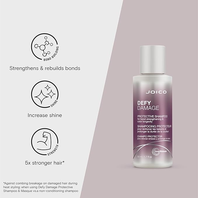 Joico Defy Damage Protective Shampoo | For Color-Treated Hair | Strengthen Bonds & Preserve Hair Color | With Moringa Seed Oil & Arginine | 1.7 Fl Oz