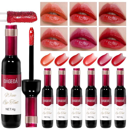 DAGEDA 6Pcs Wine Lip Tint, Lip Tint Stain Lip