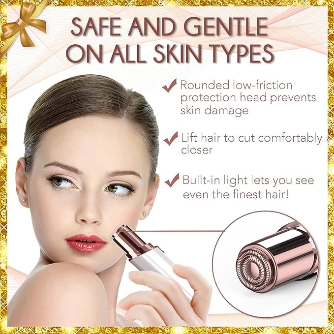 Facial Hair Removal for Women(with 2 x Replacement Heads)，GURELAX Facial Hair Remover, Hair Removal Device, Best Gift for Mom/Wife/Girlfriend