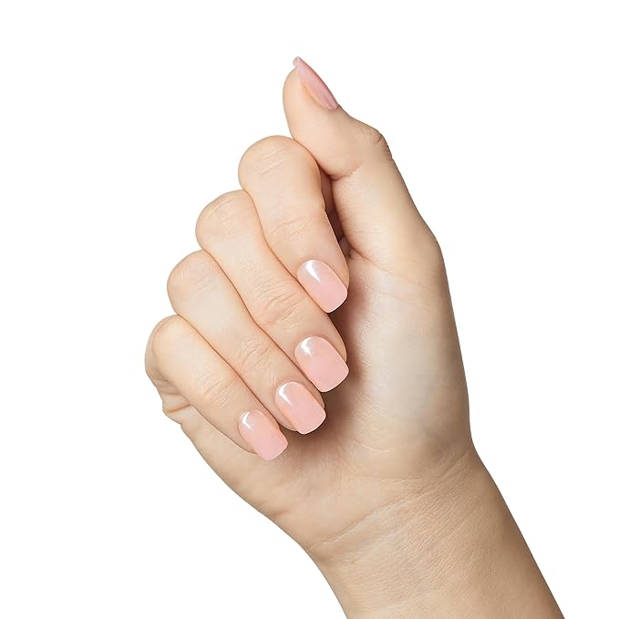 KISS imPRESS No Glue Mani Press On Nails, Color FX, 'The Weekends', Light Pink, Short Size, Squoval Shape, Includes 30 Nails, Prep Pad, Instructions Sheet, 1 Manicure Stick, 1 Mini File