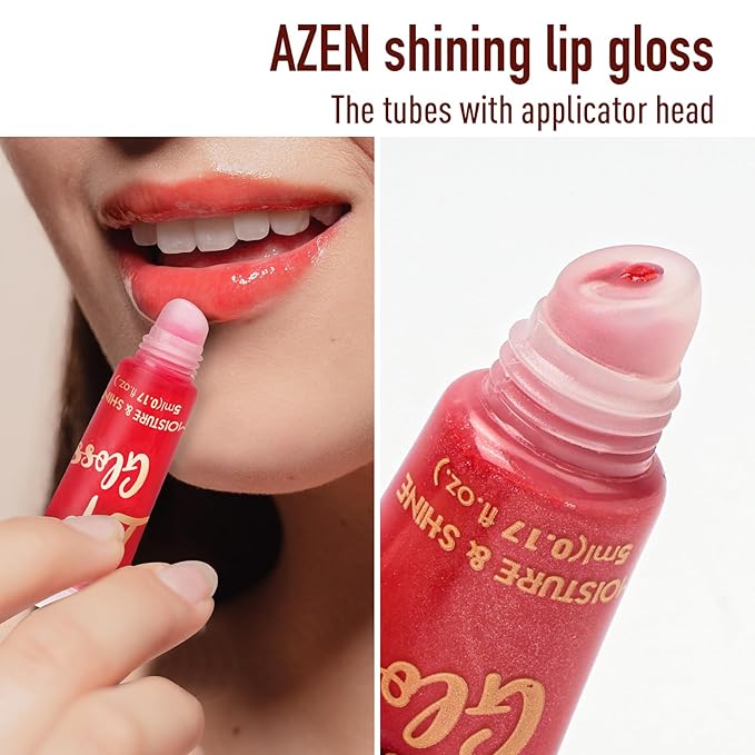 AZEN 24 Pack Lip Gloss Set, Color Lip Oil for Dry Cracked Lips Moisturizing Hydrating Nourishing with Vitamin E