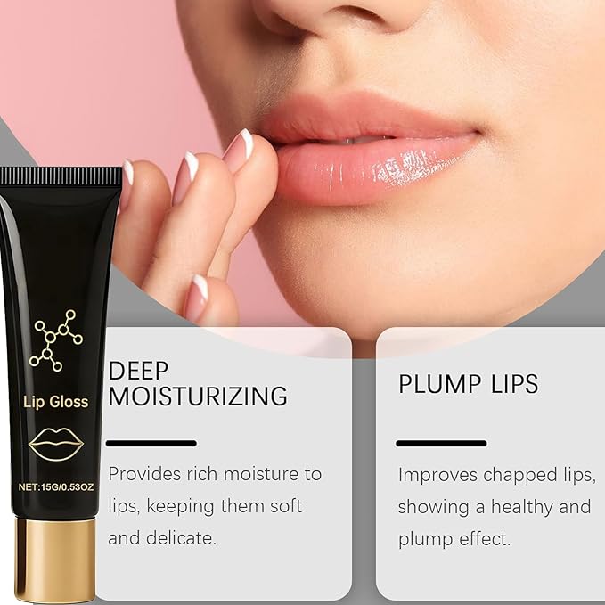 Herbionyx Luxury Lip Gloss,Herbionyx Lip Booster Serum,Hydrating And Nourishing Lip Oils (2PCS)