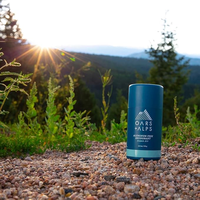 Oars + Alps Aluminum Free Deodorant for Men and Women, Dermatologist Tested and Made with Clean Ingredients, Travel Size, Aspen Air, 2 Pack, 2.6 Oz Each