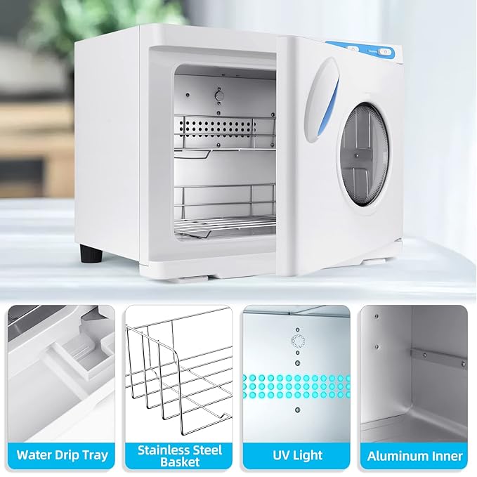 Hot Towel Warmer, Professional 23L Large Capacity Hot Towel Cabinet with See-Through Window, 2-in-1 Spa Towel Warmers for Facials, Barber, Salon, Esthetician, Gym, Hotel, Home Use (White)