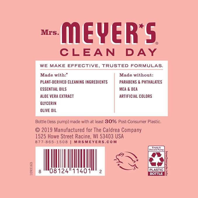 Mrs. Meyer's New Spring Scent Variety, 1 Rose, 1 Lilac, 1 Mint, 1 CT