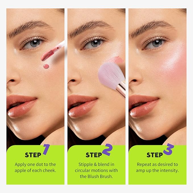 GLAM CODE Liquid Blush for Cheeks Duo - Hydrating Cream Blush for Daily - Blendable & Buildable Cheek Tint for Sensitive Skin - Lightweight, Skincare Infused Dewy Cheek Finish for All Skin Types - #04