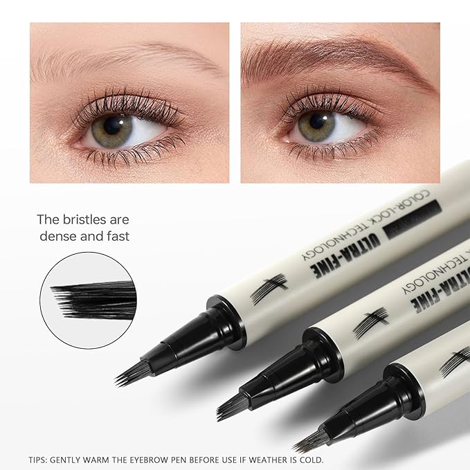 Microblading Eyebrow Pencil, Liquid Magical Multi-Tip Eyebrow Pencils for Women, Waterproof Eyebrow Pen for Natural Brow, Long Lasting Eyebrow Dye with Hair Like Strokes Brows Makeup Pen