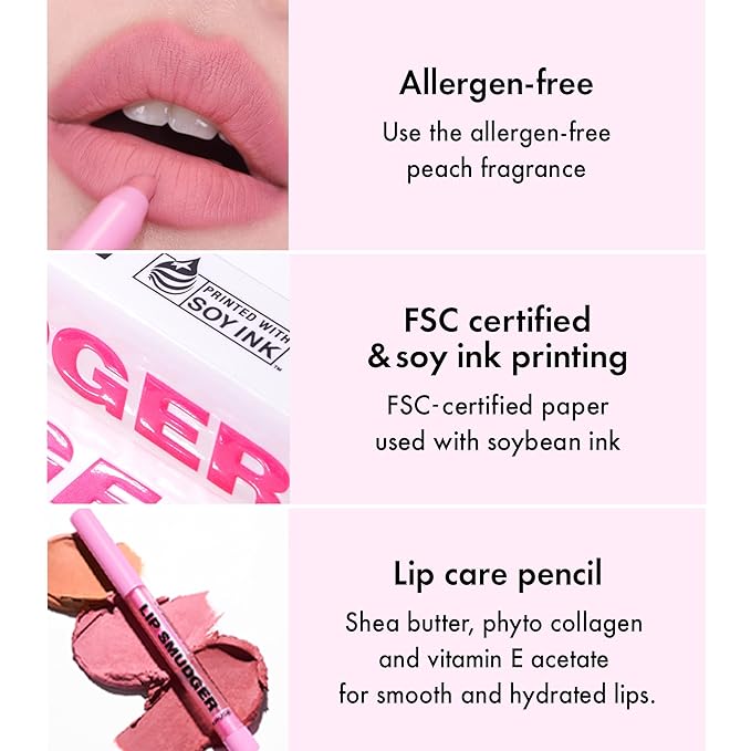 Amuse Seoul Lip Smudger (05 BOKSOONGA MILK) |matte pink | lip liner, matte, creamy, soft, velvety, cruelty-free, lipcare, long-lasting, multiuse, vegan