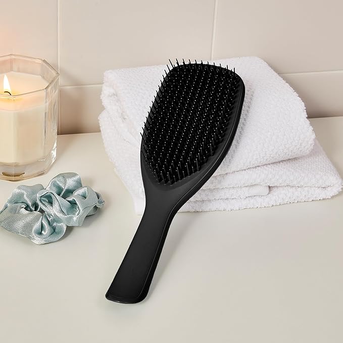 Tangle Teezer Large Ultimate Detangler Hairbrush for Wet & Dry Hair, Eliminates Knots & Reduces Breakage for Long, Thick, & Curly Hair Types, Black Gloss