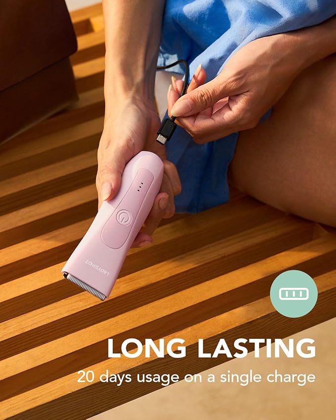 LADYSPOT™ Hair Finishing Trimmers, with 3 Guard and Replaceable Ceramic Blade Heads, LADYSPOT™ Hair Shaver Kit Sets (Women-Pink-Version)