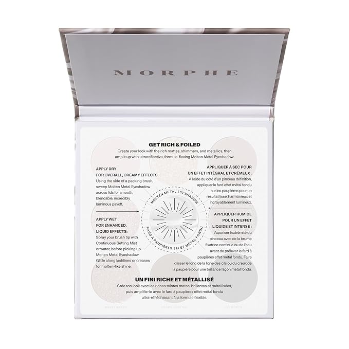 Morphe Rich & Foiled Artistry Palette - Foil-Effect Smokey Eyeshadow Palette with Matte, Shimmer & Foil Finishes - Rose, Brown & Silver Eyeshadow with Luminous Payoff - Going Platinum (0.35 oz)