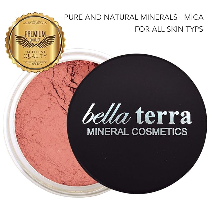Bellaterra Cosmetics Mineral Loose Blush 9g | Buildable Color, Long-Wearing Powder with Illuminating Finish, Finely Milled Minerals for Smooth Blend and Natural Glow (Ambrosial Crush)