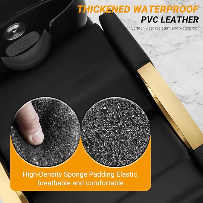 Shampoo Bowl and Chair Set for Salon,Seogwisam Backwash Barber Chair,ABS Plastic Shampoo Bowl Sink Unit w/Independent Footrest for Beauty Spa Barbershop