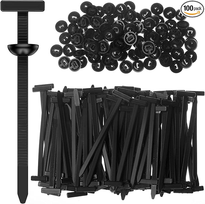 100Pcs PA6 Nylon Cable Clips Universal Zip Tie Buckle Kit - Car Bumper Clips Fender Fasteners Snap-Fit Automotive Rivet Clips for Auto Parts Repair & Accessories