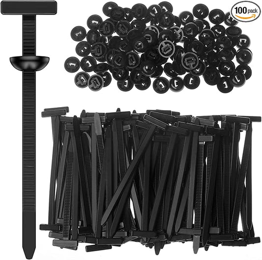 100Pcs PA6 Nylon Cable Clips Universal Zip Tie Buckle Kit - Car Bumper Clips Fender Fasteners Snap-Fit Automotive Rivet Clips for Auto Parts Repair & Accessories