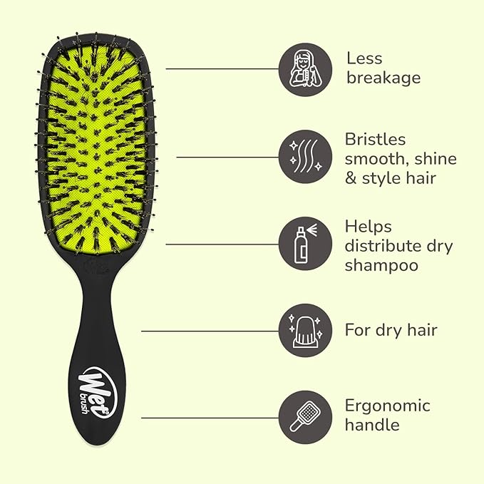 Wet Brush Shine Enhancer Hair Brush, Purple - Exclusive Ultra-soft IntelliFlex Bristles - Natural Boar Bristles Leave Hair Shiny And Smooth For All Hair Types - For Women, Men, Wet And Dry