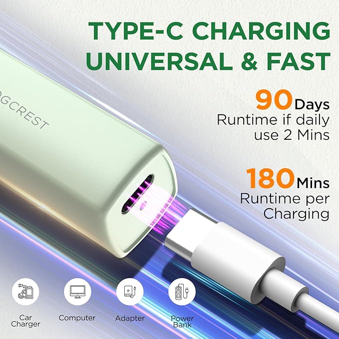 VOGCREST Hair Trimmer, 2 in 1 Facial Hair Remover & Eyebrow Trimmer for Women - Rechargeable, Portable, LED Light