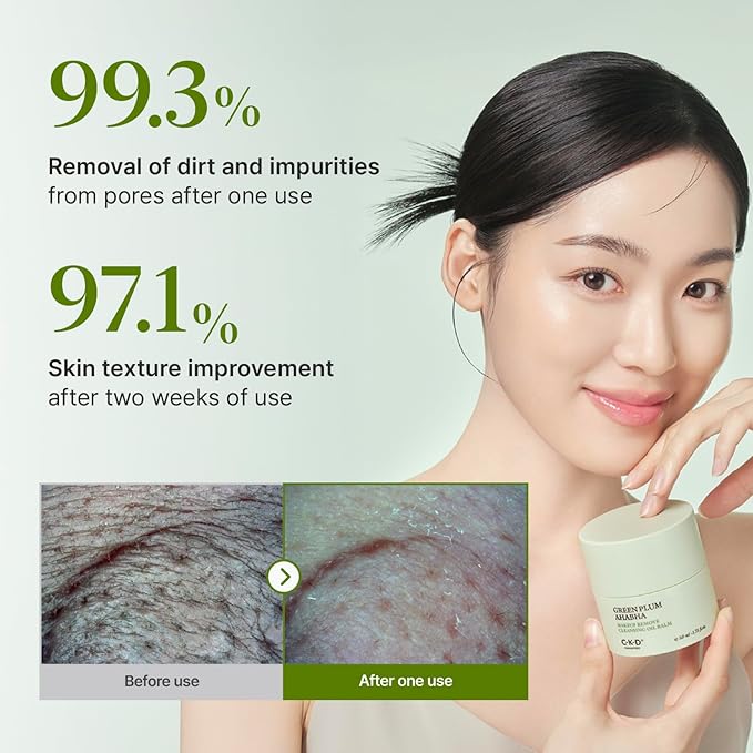 CKD Green Plum AHA·BHA Grinding Cleansing Oil Balm [Refill] - Sherbet Balm Cleanser for Makeup, Sebum & Blackhead Removal. Exfoliating with 4-Acid Complex for All types of Skin.1.75 fl oz