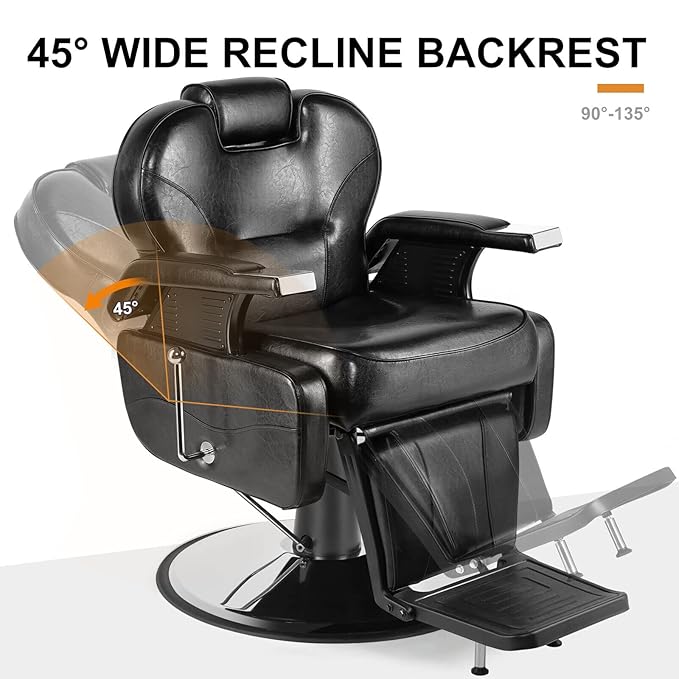 Artist hand Black All Purpose Hydraulic Recline Barber Chair Salon Beauty Styling Chair for Beauty Shop