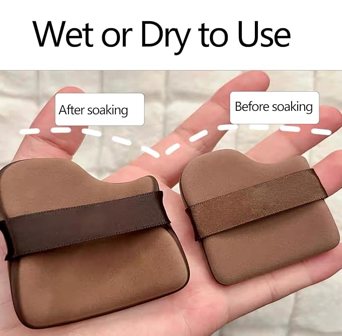 6 PCS Makeup Sponge Makeup Flat Puffs For Foundation Concealer And Powder, Latex Free Blender Chocolate Makeup Sponges For Natural Makeup (6 PCS)