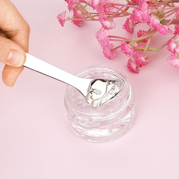 2Pcs Cosmetic Spatula Reusable Facial Massage Spatula Practical Mini Makeup Eye Cream Applicator Multi-functional Beauty Face Skincare Spoon for Mixing Sampling Lotions Moisturizers Accessories