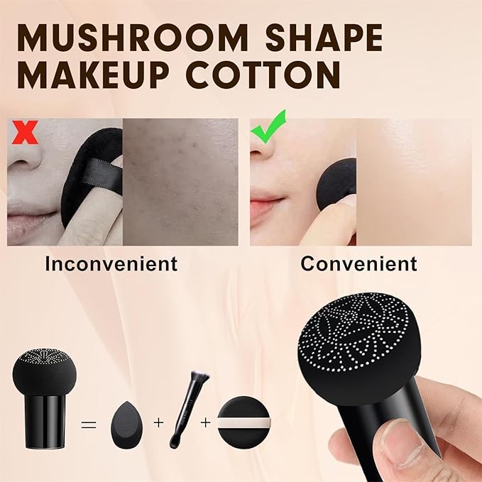 Mushroom Head Air Cushion CC Cream - Tattoo Cover up Makeup Waterproof Long-Lasting Moisturizing Concealer Foundation, Even Skin Tone for All Skin Types (Medium)