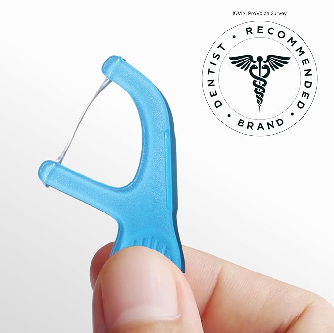 REACH Dental Floss Picks, Mint, Plaque Remover for Teeth, for Hard to Reach Areas, Easy Grip Handle, Comfortable Multi-Use Flosser for Adults, Oral Care, PFAS Free, 90 Count
