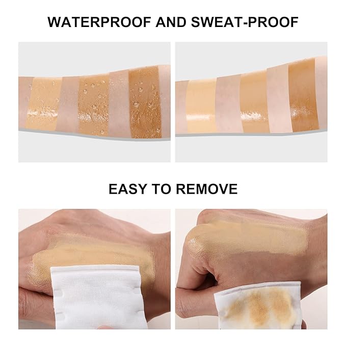 Boobeen Waterproof Leg Makeup Cream, No Transfer Body Concealer, 24-Hour Long-Lasting and Easy to Apply, Smooth & Light Effect for All Skin Tones