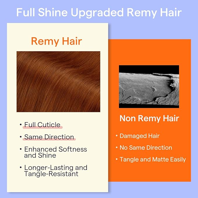 Full Shine Copper Clip in Hair Extensions Human Hair 16 Inch Copper Brown Hair Extensions Clip ins for Fine Hair 7 Pcs 120 G