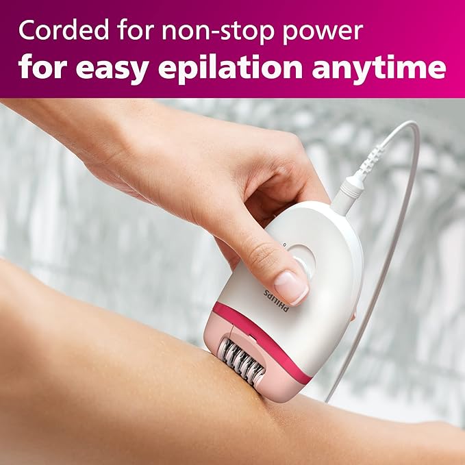 Philips Beauty Satinelle Essential Compact Hair Removal Epilator for Women, BRE235/04 (Corded Use Only)