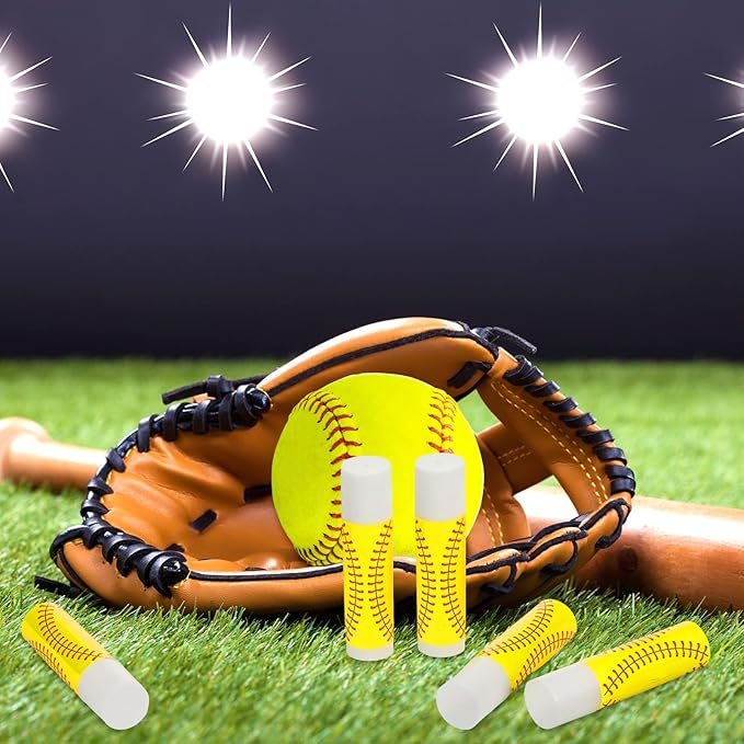 Demissle 40 Pcs Softball Lip Balm, Softball Lipstick, Organic Jasmine Taste Moisturizing Lip Balm, Softball Gifts for Women, Girl, Team