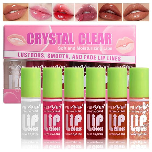 Yasovigi 6 Colors Lip Oil Lip Stain, Watery Lip Oil Lip Tint Stain Set, Liquid Lipstick Lip Gloss Moisturizing, Multi-use Lip and Cheek Tint, Non-Sticky, High Pigment (Type A)