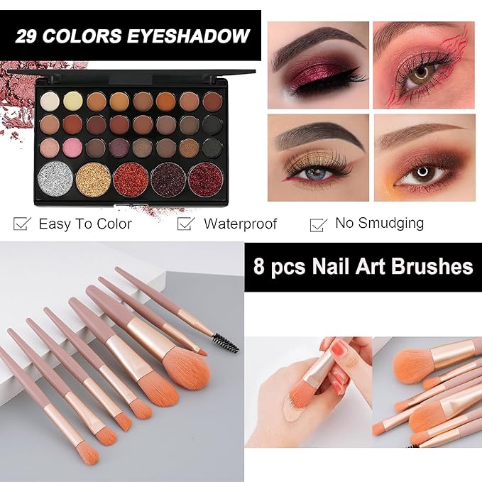 VERONNI All in One Makeup Kit,Eye Face Lips Makeup For Mother's Day,Multipurpose Women's Makeup Sets,Beginners and Professionals Alike (All in one makeup set)