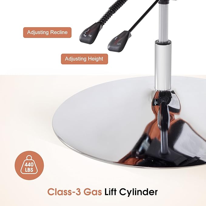 BarberPub Beauty Chair, 360° Rotating Lifting Facial Beauty Spa Chair, Adjustable Tattoo Salon Spa Esthetician Beauty Equipment 3571 (Faux Leather, Orange)