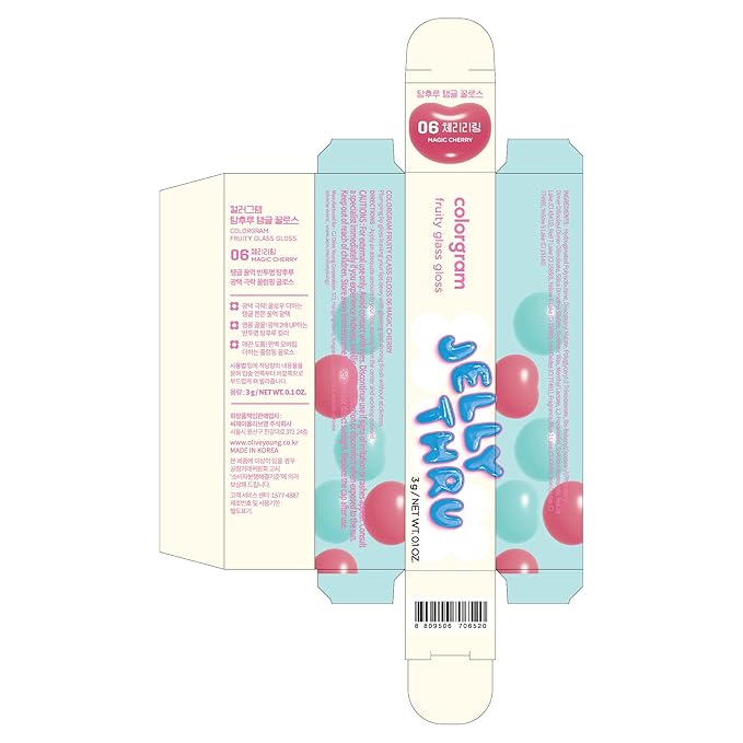 COLORGRAM FRUITY GLASS GLOSS 06 MAGIC CHERRY | Non-Sticky Glossy Lip Tint with Glass-Like Shine | Long-Lasting Hydrating Lip Gloss for Smooth & Plump Lips