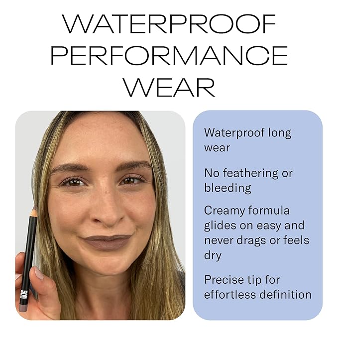 MOB Beauty Smooth Precision Waterproof Lip Liner M159 Cool-Toned Taupe – Long-Wearing, Glide-On Formula with 100% Natural Ingredients, Vegan and Cruelty-Free, Plastic-Free Formula and Packaging