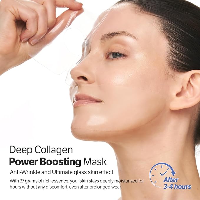 SUNGBOON EDITOR Deep Collagen Boost Set | Face Mask (4ea) & Serum | Glass Skin & Firming Care Kit | 2.16M ppb Collagen + Volufiline | Stocking Stuffers, Gifts for Women | Korean Skincare
