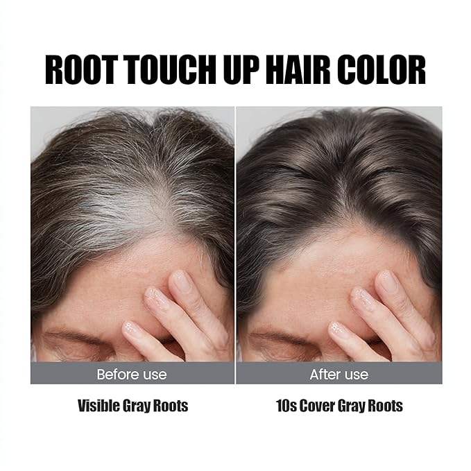 VOLLUCK Hair Thickening Fibers Spray, Temporary Colored Hair Thickener for Root Touch Up Spray, Grey Coverage Root Concealer for Women & Men, | Volumizing & Thickening | Dark Brown