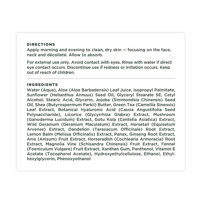 Tree of Life Beauty Hydrating and Moisturizing Face Cream with Botanical Hyaluronic Acid, 4 Fl Oz