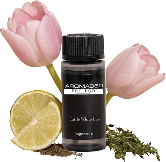 Aroma360 Pro Pod - Little White Lies Fragrance Oil Blend - 50ML | Aromatherapy Scent Diffuser Oil | White Tea, Citron, Freesia, Ylang, Bergamot, and More