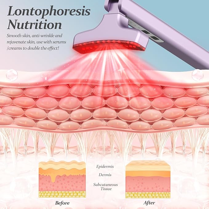 Red Light Therapy for Face, Eyes and Neck, Red Light Therapy Wand, 7 Color Led Light Therapy for Face, Red Light Therapy at Home for Face Lift, Firm, Smooth, Skin Care Massage Tools