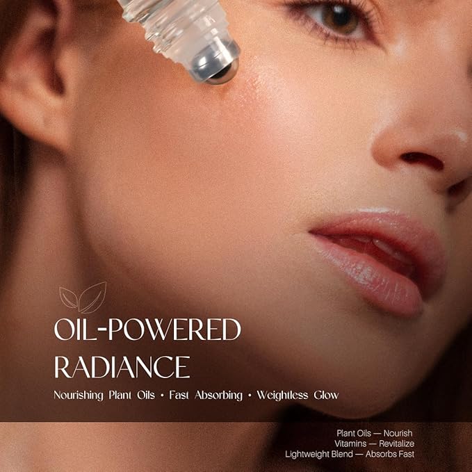 Decoder Glow-Boosting Facial Serum-Oil with Vitamin C Derivative, E & Squalane | Jojoba Oil – Antioxidant, Skin Barrier Repair，Roll-On Precision for Women, 20ml