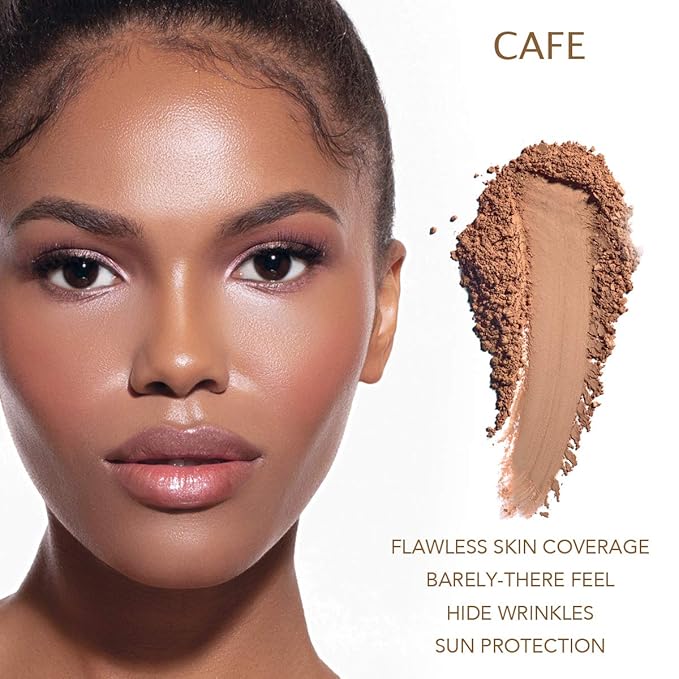 BellaTerra Cosmetics Mineral Powder Foundation – Café | Deep Neutral Shade | Matte Mineral Makeup for Even-Toned Complexion and Long-Lasting, Comfortable Wear 9g