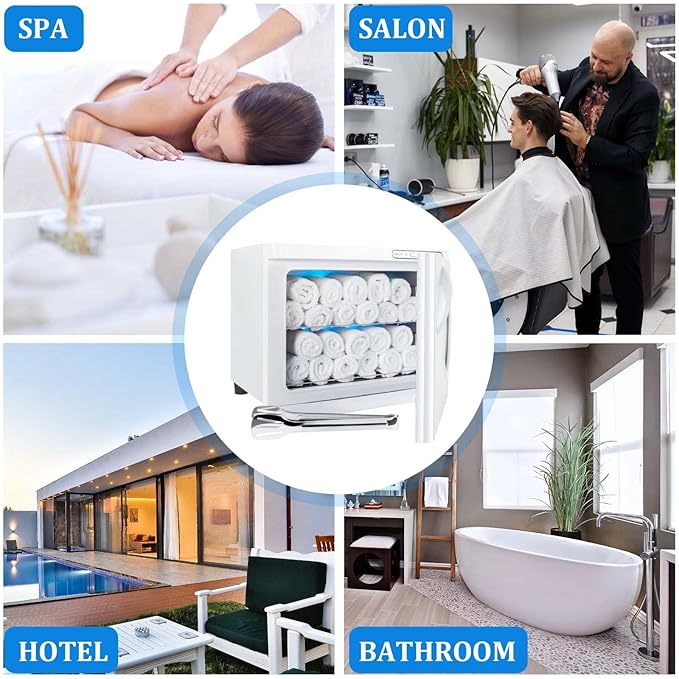Hot Towel Cabinet 23L Large Capacity - JXSDLIY Professional Spa Hot Towel Warmers for Facials Towel Heater for Salon Beauty Hotel Bathroom Home Use Steam Towel Warmer with See-Through Window (white)