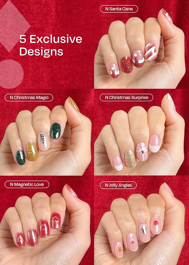 ohora Bundle Set (Christmas Bucket List Set (Limited Edition)) - Works with Any Nail Lamps, Salon-Quality, Long Lasting, Easy to Apply & Remove