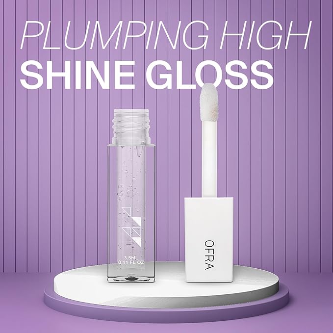 Ofra Lip Lush Plump - Clear Lip Plumper Gloss - Hydrating, Non Sticky, Ultra Glossy, and Cruelty-Free Plumping Lip Gloss - 3.5ml