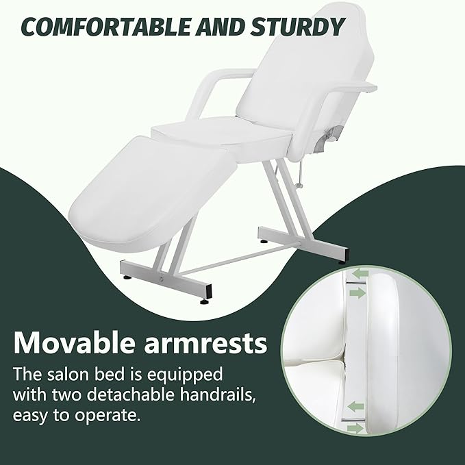 PayLessHere Multipurpose Tattoo Chair 72" L 24" W Massage Bed with Hydraulic Stool Beauty Bed Table Salon Chair for Professional Massage Facial Lash Beauty Spa Treatment